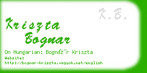 kriszta bognar business card